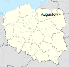 Augustów położny jest w północno-wschodniej części Polski.